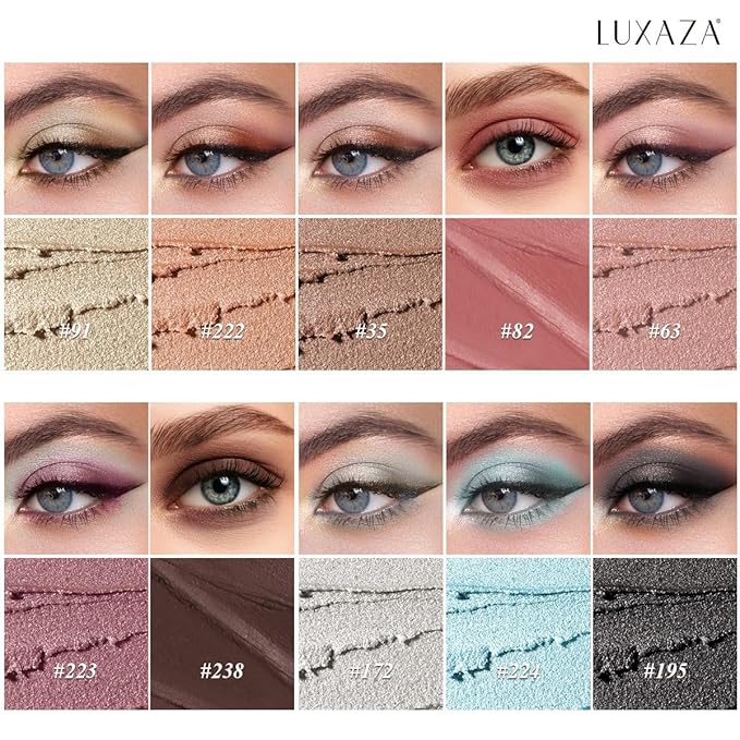 Blue Eyeshadow Stick Makeup Set 10PCS, Neutral Shimmer And Matte Cream Eye Shadow Palette, Metallic Bronze Smoky Eyeliner Brightener Crayon Pencil Kit, Ideal Gift for Women -Mint Chocolate