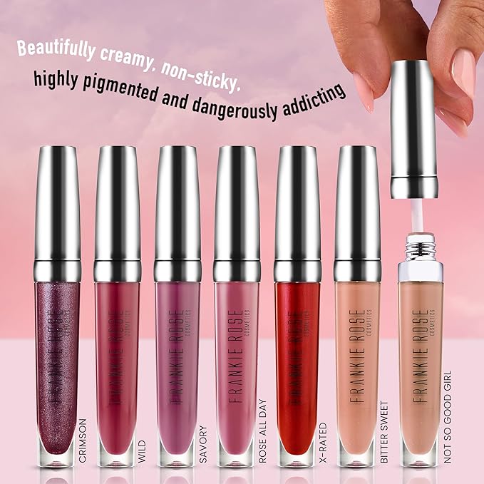 Frankie Rose Cosmetics Ultra Matte Liquid Lipstick - Long Lasting Lip Cream - Highly Pigmented, Smooth, Creamy Lip Color for Women - Wild