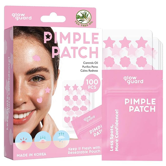 Pimple Patches with Hydrocolloid & Tea Tree Oil – Korean Skin Care, Dermatologist Tested – Absorbs Impurities, Reduces Redness – Vegan, Non-GMO, Clean Beauty – 100 Pcs