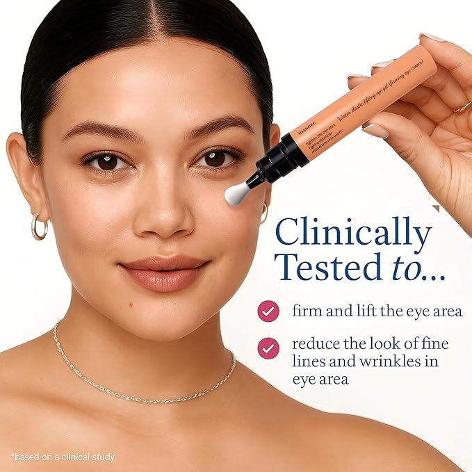 Day & Night Eye Cream Set with Peptides - Cooling Gel for Puffy Eyes + Anti Aging Night Cream for Wrinkles & Crow's Feet - Hydrating Under Eye Care (Valentines Day Gifts for Her)