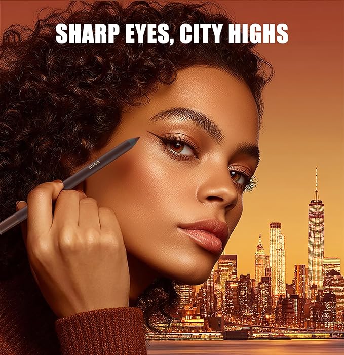 24 HR Waterproof Eyeliner Duo Sharpenable Eye Pencil, Duo Sharpenable waterproof Eye pencil,No Smudging, No Fading, Long-Wearing, Smooth and Easy To Color (Chocolate)