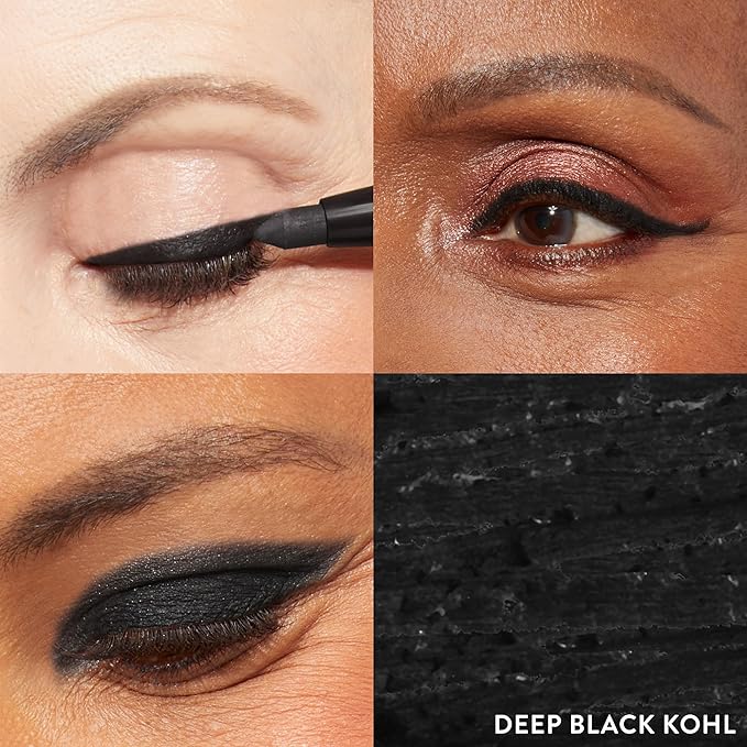 LAURA GELLER NEW YORK Kajal Longwear Kohl Eyeliner Pencil with Caffeine, Smooth & Blendable Makeup, Deep Black