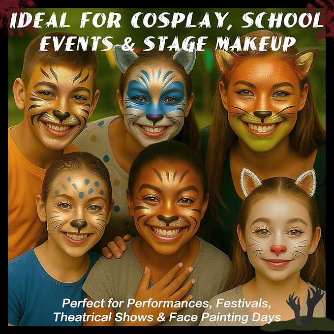 BOBISUKA Metallic Gold Face & Body Paint Stick Water-Based Washable Face Paint Makeup Stick for Halloween Skeleton, Skull, Robot, Goth, Fox,, Cosplay, SFX, Sports Eye Black & Costume Party