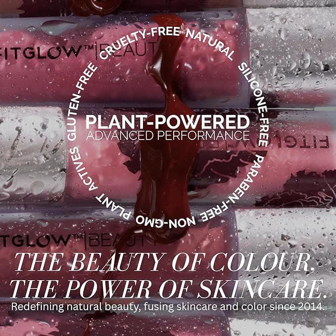 FITGLOW Beauty Lip Colour Serum | Hydrating Lip Gloss | Plumping Anti-Aging Lip Treatment | Natural Shine with Pomegranate Sterols & Collagen | Buildable Color for Dry Chapped Lips | Gospel - 10g