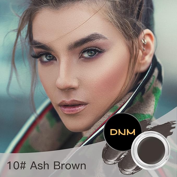BEFIVECOK 2Pcs Brow Pomade Set with Dual-ended Eyebrow Brush, High pigment Water proof Natural finish Eyebrow Makeup Set with Eyebrow Brush for Women and Girls（10#）