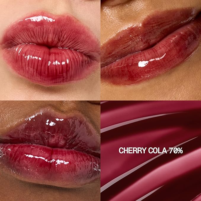 fwee 3D Voluming Gloss 70% (Rich) | High Shine, Non-Sticky Lip Gloss for Makeup | Long-Lasting, Moisturizing Gel Formula – Cherry Cola 70% | 30% & 70% Pigment Options | Stocking Stuffers | 5.3g