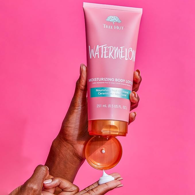Tree Hut Watermelon Moisturizing Body Lotion, Ceramide and Squalene Formula Helps Protect Skin, Long-lasting Hydration Leaves Skin Feeling Soft & Moisturized, 8.5 fl oz.