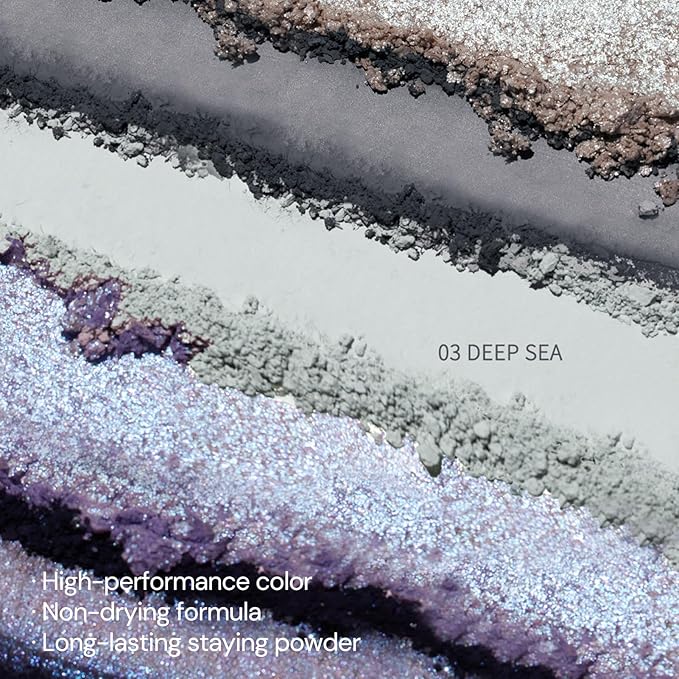 Flower Knows Shell's Jewel 6-Color Makeup Palette,Smoke Greys Eyeshadow with 4 Matte + 2 Shimmer Shades,Blendable Smooth Cute Eye Makeup,0.23 Oz(03 Deep Sea)