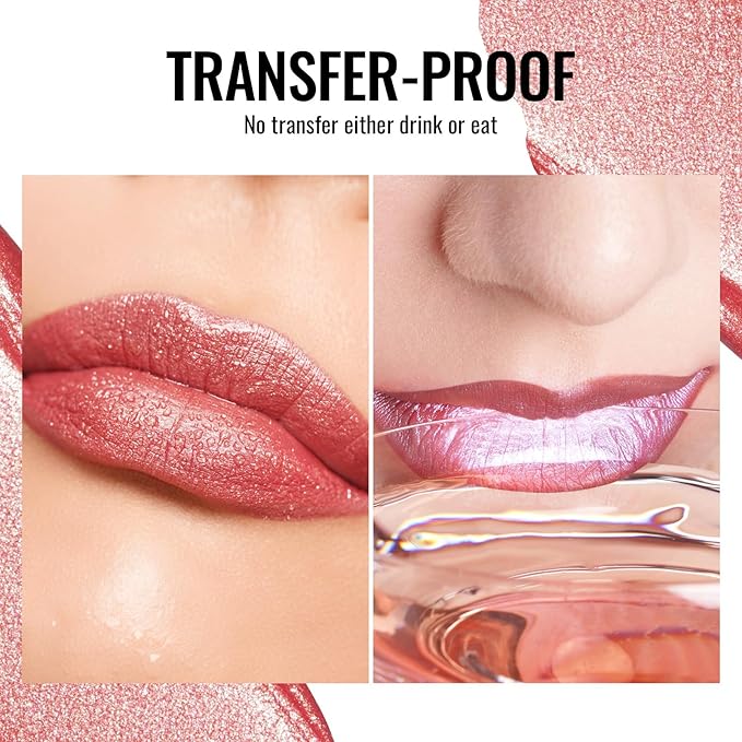 Oulac Orange Metallic Lipstick for Women, Lips & Eyeshadow 2 IN 1, Long Lasting Waterproof Lip Gloss, High Impact Lip Color, Oil-Based Formula, Vegan, MD03