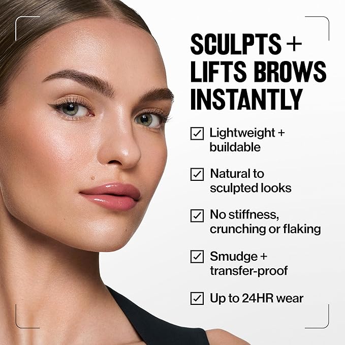 Revlon PhotoReady Lifting Brow Gel, Tinted Eyebrow Lamination with Spoolie Brush, Conditions, Shapes & Defines, 804 Rich Dark Brown, 0.23 fl oz