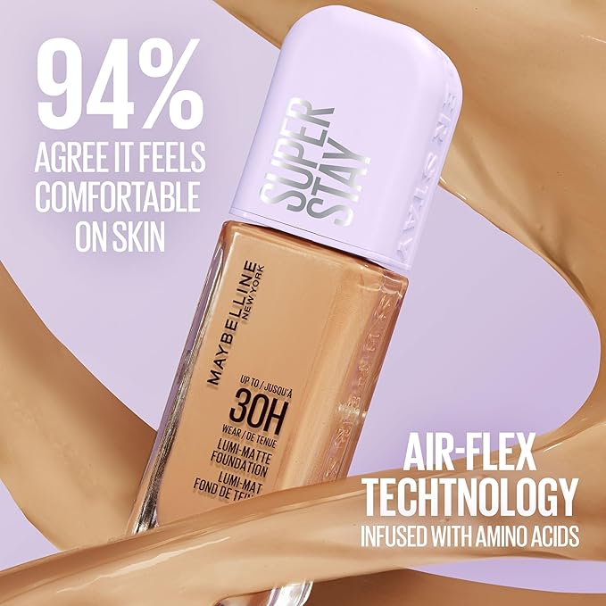 Maybelline Super Stay Lumi-Matte Foundation, Lightweight and Buildable Full Coverage Foundation Makeup For Up To 30HR Wear, 400, 1 Count (Pack of 2)