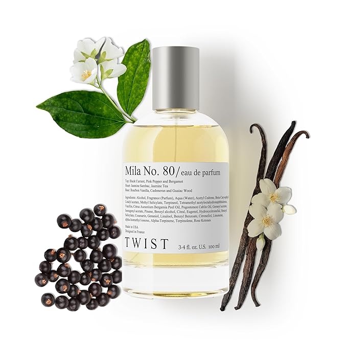 Twist Mila No. 80 - Eau De Parfum Inspired by Val. B. In Roma, Long-Lasting Perfume For Women, Jasmine & Vanilla, Vegan, Clean Ingredients, Fragrance - Spray 100 ml (3.4 fl. oz.)
