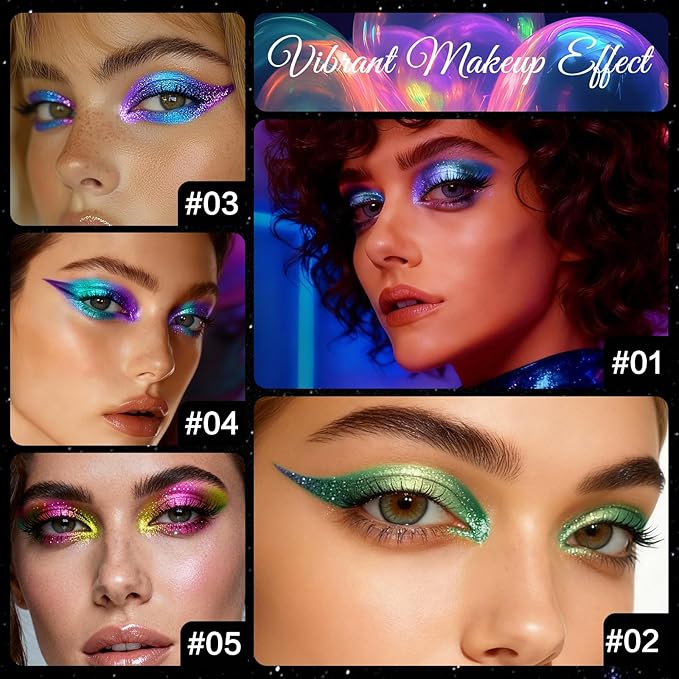 Chameleon Metallic Eyeshadow & Eyeliner Gel Pencil – Multichrome Shifting Colors Glitter Eye Makeup, Waterproof Long-Lasting Smudge-Proof Duochrome Pencil (Metallic Pink to Golden Olive)