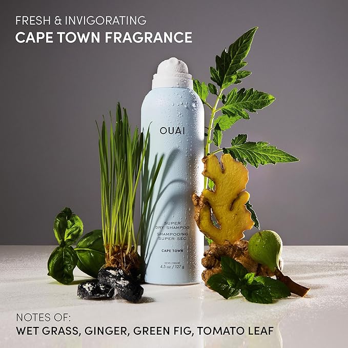 OUAI Super Travel Size Dry Shampoo - Volumizing Dry Shampoo - Absorbs Oil, Dirt & Sweat - Blends Seamlessly into Hair with Zero Residue & Enriched with a Long-Lasting Scent - Cape Town (2 oz)