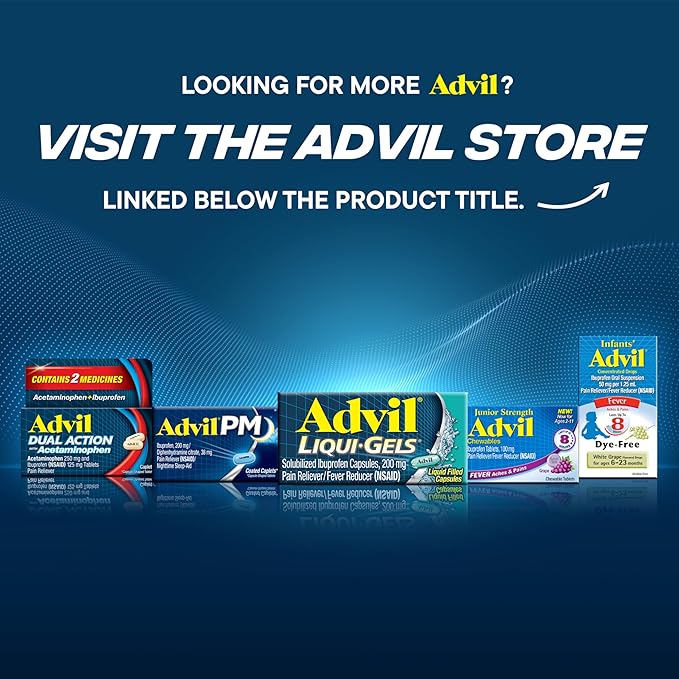 Advil Pain Reliever and Fever Reducer, Pain Relief Medicine with Ibuprofen 200mg for Joint Pain, Muscle Ache and Minor Arthritis Pain Relief - 200 Coated Tablets with Easy Open Arthritis Cap