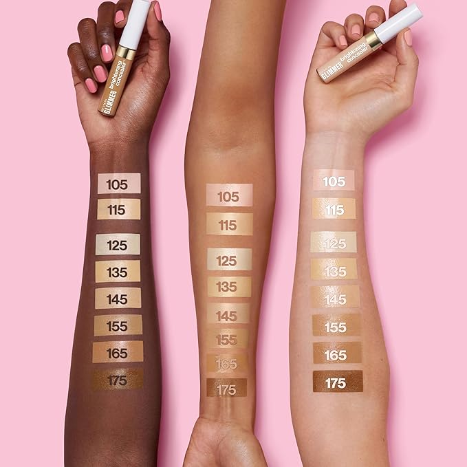 Revlon Glimmer Brightening Concealer, Liquid Under Eye Makeup, Made with Caffeine, Vitamin C, & Stevioside, 155, 0.3 fl oz
