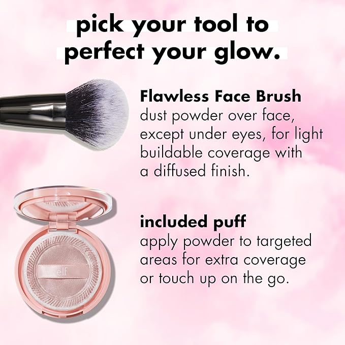 e.l.f. Halo Glow Powder Filter, Ultra-fine Finishing Powder, Smooths The Look of Pores & Fine Lines, Creates A Soft-Focus Glow, Vegan & Cruelty-Free, Deep Neutral