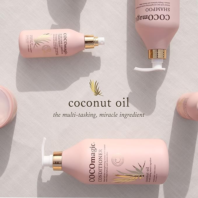 Cocomagic Coconut Oil Hair Mask - Repairs Damage, Prevents Frizz, Restores & Adds Shine | Protein Rich & Extra Hydrating | Paraben Free, Cruelty Free, Made in USA (16 Fl Oz, 2 Pack)