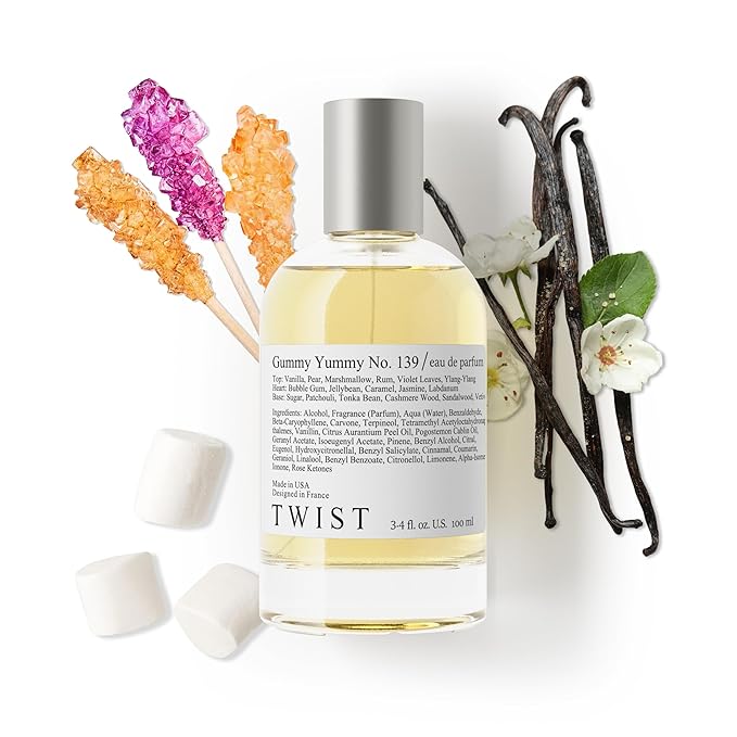 Twist Gummy Yummy No. 139 - Inspired by Kayali's Vanilla Candy Rock Sugar 42, Long-Lasting Eau De Parfum for Women, Sugar & Vanilla Fragrance, Paraben-Free, Vegan, Clean – Spray 100 ml | 3.4 fl. oz.