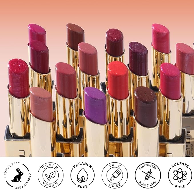 Orange Red Lipstick Moisturizing for Women Shimmer Tinted Lip Balm Hydrating Nourishing Lip Gloss Vegan& Cruelty Free Lip Makeup, ZG123 Bella