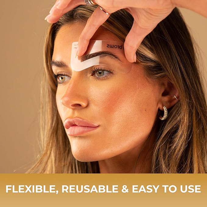 Fab Brows Duo Eyebrow Stencils | 6 Natural-Looking Brow Shapes | Easy Eyebrow Shaper Stencil | Fits All Faces & Sizes | Eyebrow Stencil Kit for Beginners & Professionals | Stencils Only, Cruelty-Free
