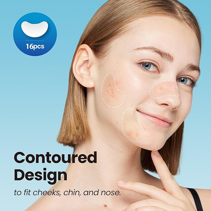 DERMA ANGEL Large Pimple Patches for Nose Chin and Forehead Pores Breakout and Spot Treatment - Acne Patches for Face Hydrocolloid Acne Patches Zit Patches for Face Big Pimple Patches - 16 Patches XL