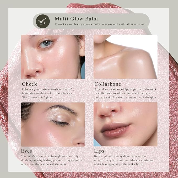 bayfree Multi Glow Balm, Cream Blush for Cheeks, Blush Balm Face Makeup, Radiant Finish, Hydrating, Creamy, Lightweight & Blendable Color, Face Makeup, 0.63 Oz