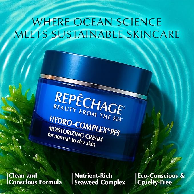 Repechage Hydro-Complex PFS Hydrating Face Cream for Normal to Dry Skin – Non-Comedogenic Moisturizer with Seaweed Extract, Niacinamide & AHAs – Supports Skin Elasticity, Smooths Fine Lines, 1.5 fl oz