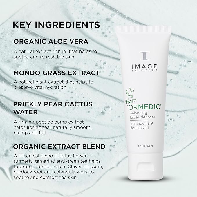 IMAGE Skincare, ORMEDIC pH Balancing Facial Cleanser, Mild Foaming and Hydrating Face Wash with Aloe Vera, 1.7 fl oz