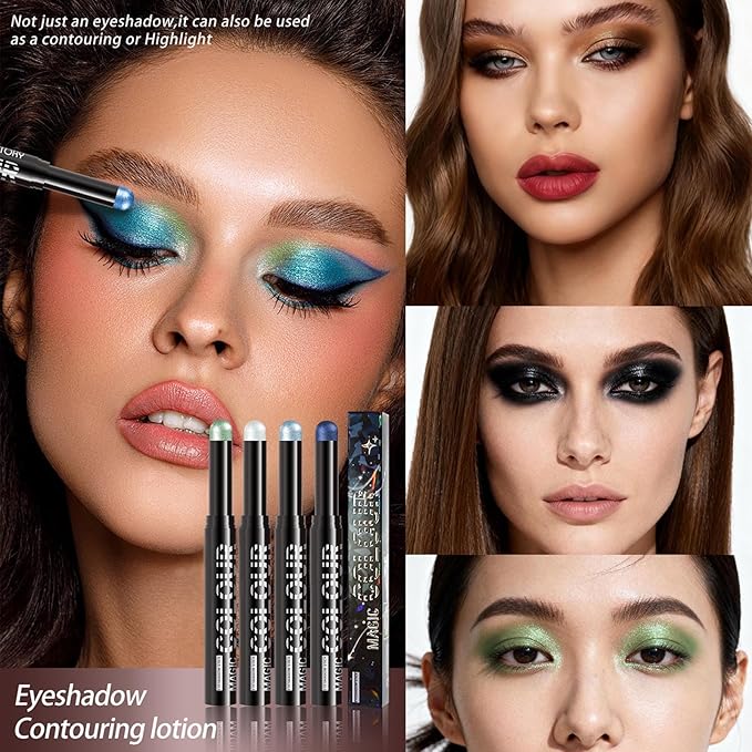 Bronze Eyeshadow Stick, Cream Eyeshadow Stick Pencil, High Pigment Waterproof Long Lasting Eye Shadow Pen, Women Multi-Dimensional Eye Highlighter Stick (09#)