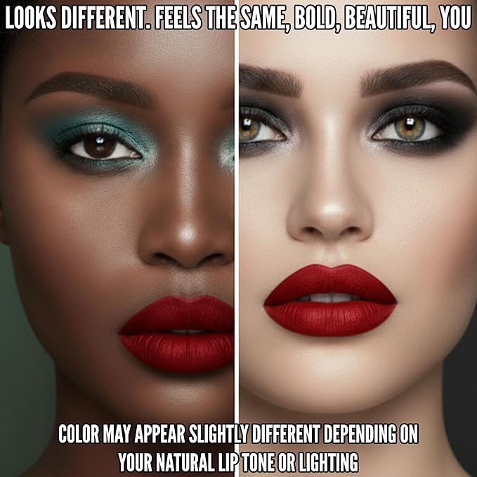Mynena Matte Liquid Lipstick Deep Red | Long-Lasting Comfort | Smudge-Proof Transfer-Resistant | Full Coverage Non-Drying | Vegan & Cruelty-Free | All-Day Wear Lip Color | Elle
