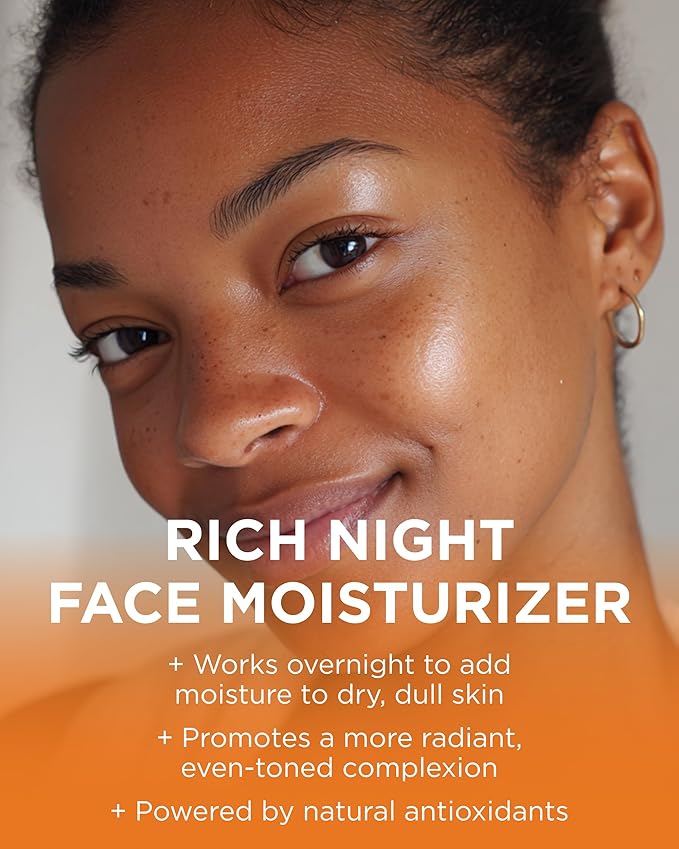 Andalou Naturals Purple Carrot + Vitamin C Luminous Skin Night Cream - Hydrating Face Moisturizer - With Fruit Stem Cell Complex for Radiant Skin - 1.7 fl oz