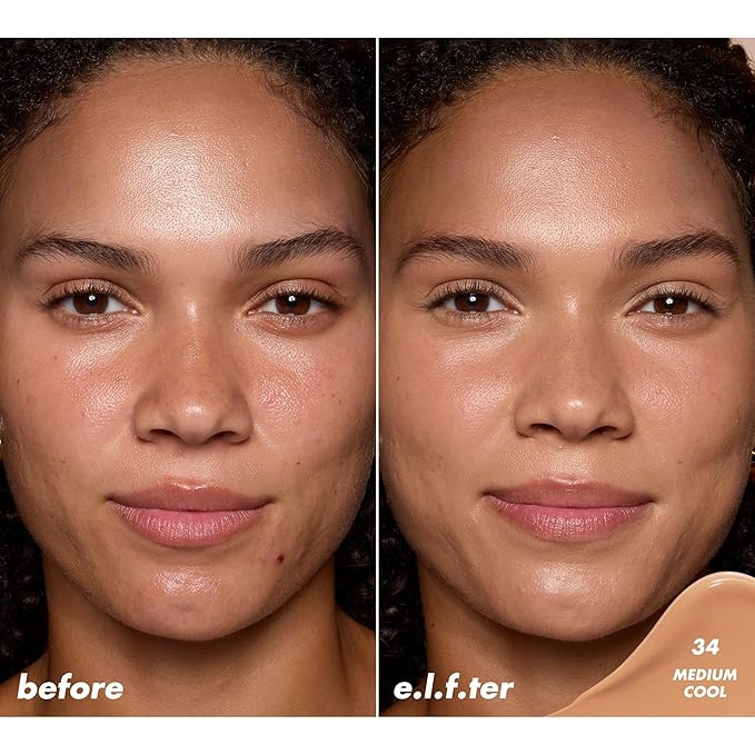 e.l.f. Soft Glam Satin Concealer, Medium Coverage For Blemishes & Under-Eye, Crease-Resistant, Long Lasting, Vegan & Cruelty-Free, 34 Medium Cool