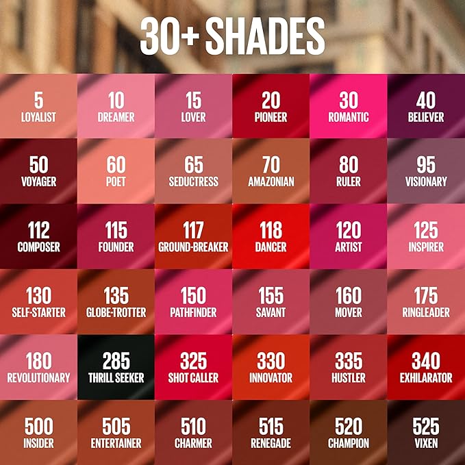 Maybelline Super Stay Matte Ink Liquid Lipstick Makeup, Long Lasting High Impact Color, Up to 16H Wear, Ruler, Deep Cranberry, 1 Count, Packaging May Vary