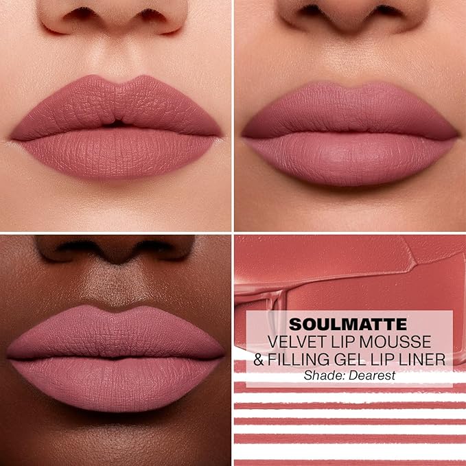Morphe Soulmatte Velvet Lip Mousse - Air-Whipped Matte Lipstick for Women with Vitamin E to Hydrate, Soften & Smooth - Provides Long Lasting & Velvety Formula - Dearest (0.13 Fl Oz)