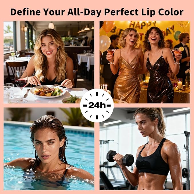KIMUSE 5Pcs Peel Off Lip Stain, Lip Liner Stain Long Lasting, Waterproof, Transfer-Proof, Highly Pigmented Color Lip Tint Stain Set, Matte Finish