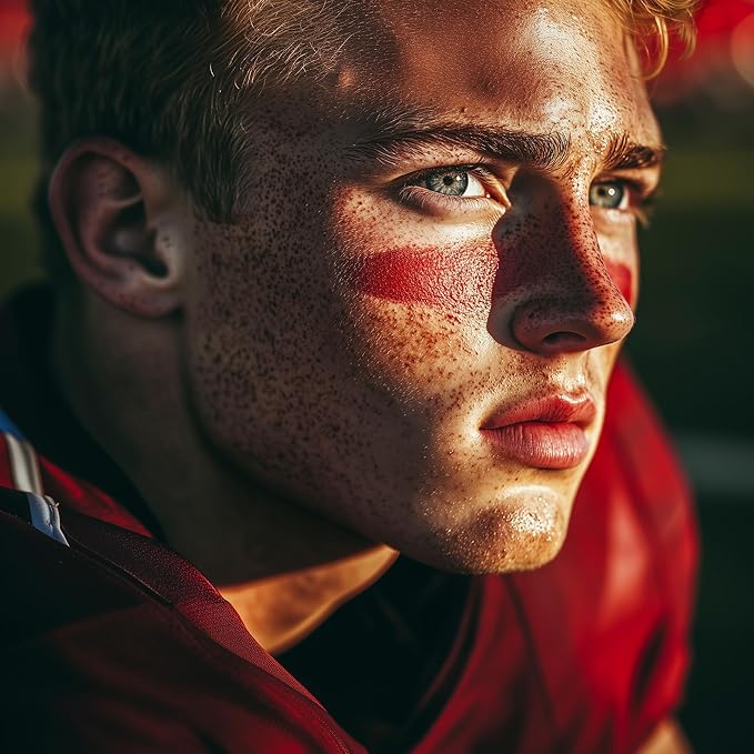 Cannon Sports Face Body Paint Stick for Football Baseball Softball Lacrosse Hockey - Sweatproof, Long-Lasting, Anti-Glare (Red)
