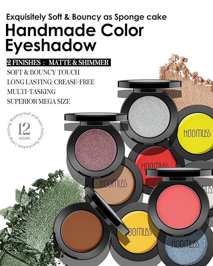 Dark Blue Eyeshadow Matte Handmade Pressed Eyeshadow Palette With No Creasing High Pigmented Long Lasting Blue Eye Shadow (DarkBlue)