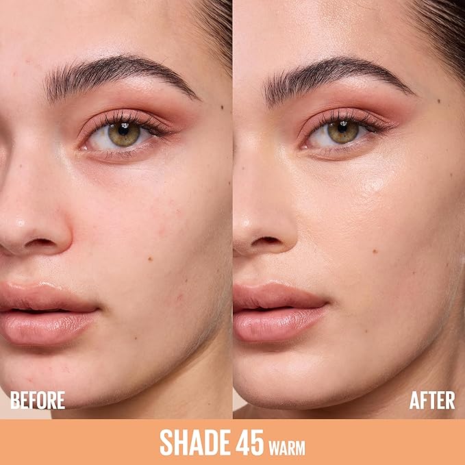 Maybelline Lifter Serum Concealer, Radiant Concealer with Full Coverage, Includes 2% Peptides + Caffeine to Hydrates & Brightens Under Eyes, 45, 1 Count