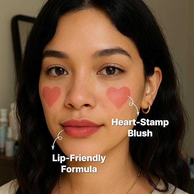 TOUCH IN SOL In My Heart Stick Blush (#Punch Pink) - Pink Cream Blush Stick for Korean Makeup, Lip & Cheek Multi-Use, Blendable Milk Blusher for Dewy Glow, Kbeauty (0.21 Oz)