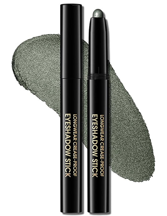 Erinde Waterproof Eyeshadow Stick, Cream Eye Shadow Stick, Long-Lasting, Crease-Proof, Cream to Powder Buildable & Blendable Eye Shadow Pencils Crayon, Vegan & Cruelty-Free, 04 Bottle Green