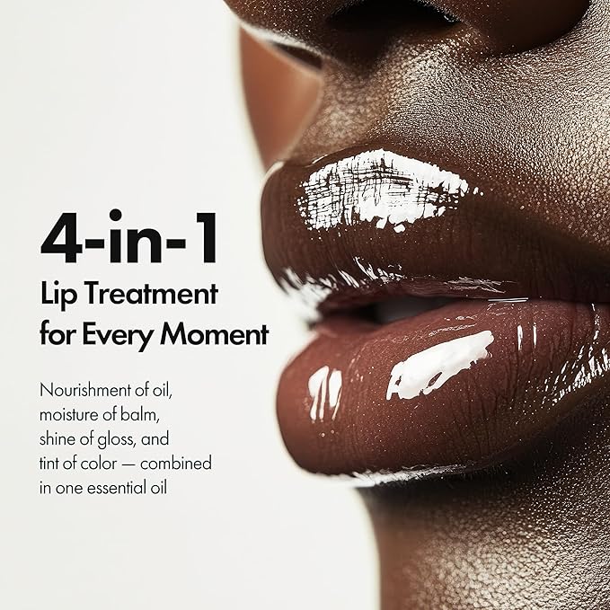 Blanc Essential Lip Oil - 50HR Moisturizing, Hydrating & Color Changing Korean Tinted Lip Oil Gloss Makeup with 6 Plant Extracts - Lightweight, Non-Sticky Finish 0.15 fl oz (#05 Blackberry)