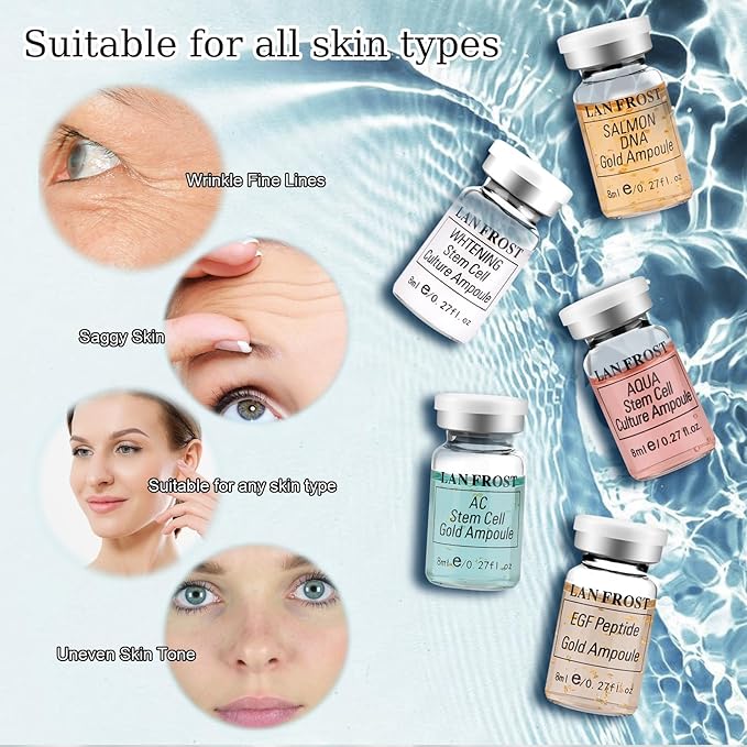 BB Facial Glow Starter Kit Serum Ampoule Hyaluronic Acid Essence for Skin Care, Hydrating and Improves Skin Radiance, 0.27oz 12 Vials