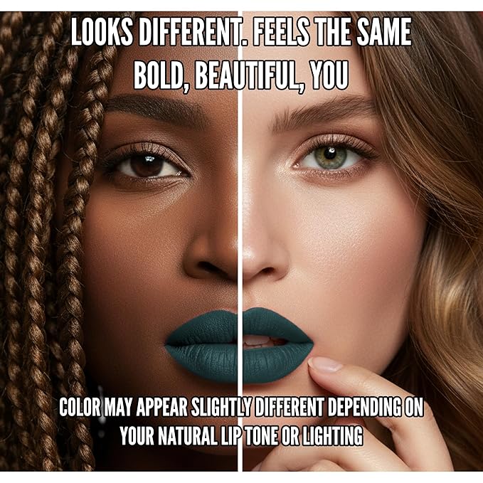 Mynena Deep Forest Green Matte Liquid Lipstick | Long-Lasting Comfort | Smudge-Proof Transfer-Resistant | Full Coverage Non-Drying | Vegan & Cruelty-Free | All-Day Wear Lip Color | Jocelyn