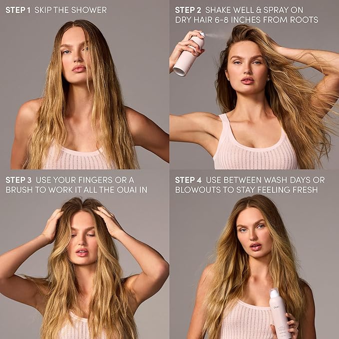 OUAI Super Travel Size Dry Shampoo - Volumizing Dry Shampoo - Absorbs Oil, Dirt & Sweat - Blends Seamlessly into Hair with Zero Residue & Enriched with a Long-Lasting Scent - Melrose Place (2 oz)