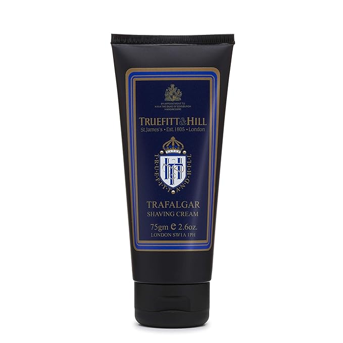Truefitt & Hill Shaving Cream Tube - Trafalgar - Premium Glycerin-Based Lather, Smooth Glide, and Hydration for a Luxurious Shave - 2.65 oz