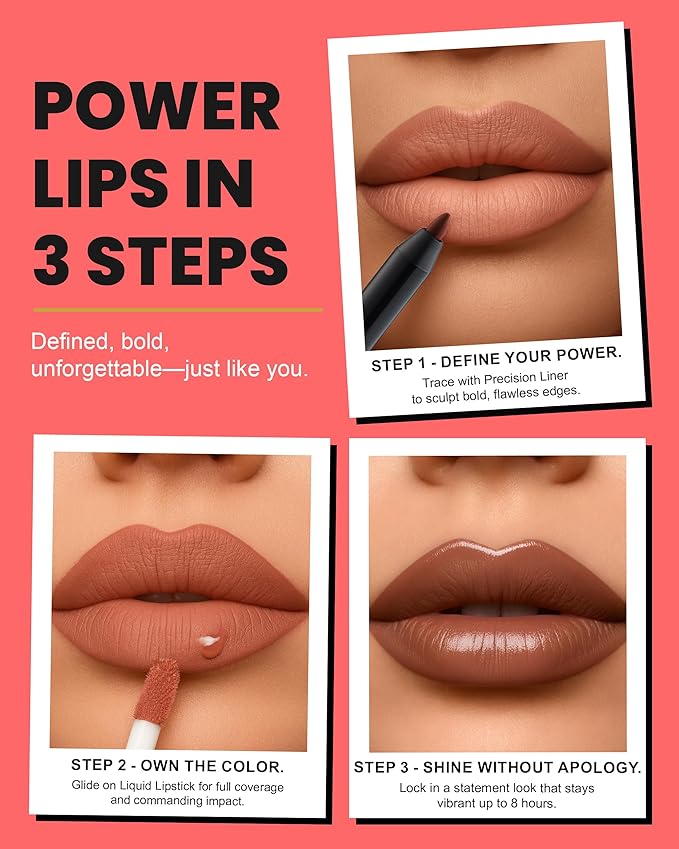 Lip Kit Duo – Bold and Bubbly - TikTok-Viral Precision Liner & Glossy Liquid Lipstick, Clean 2-Step Set with Hydrating Long-Wear Color – Bold Inclusive Beauty for Everyday Konfidence
