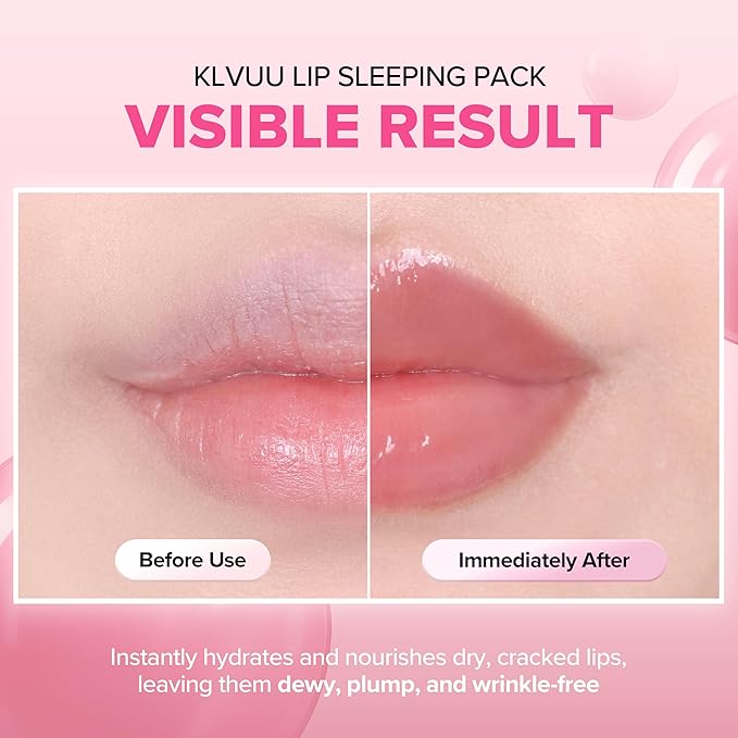 Klavuu Lip Mask Sleeping Pack (0.7oz) – Overnight Deep Hydrating Korean Lip Balm Treatment for Very Dry, Chapped Lips | Lip Lightening & Plumping with Instant Hydration | Gentle Exfoliating (Vanilla)