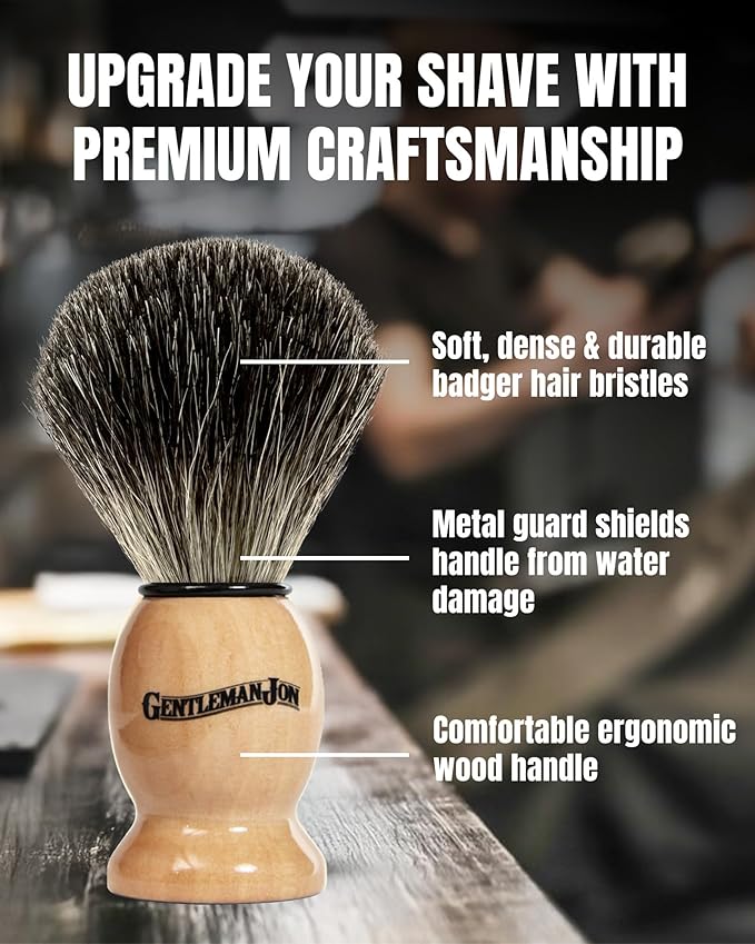 Gentleman Jon Safety Razor Shaving Kit - Vintage Wet Shave Grooming Set for Men, With Old Fashioned Razor, Badger Hair Shaving Brush, Alum Block, Shave Soap, Stainless Bowl & Double Edge Safety Blades