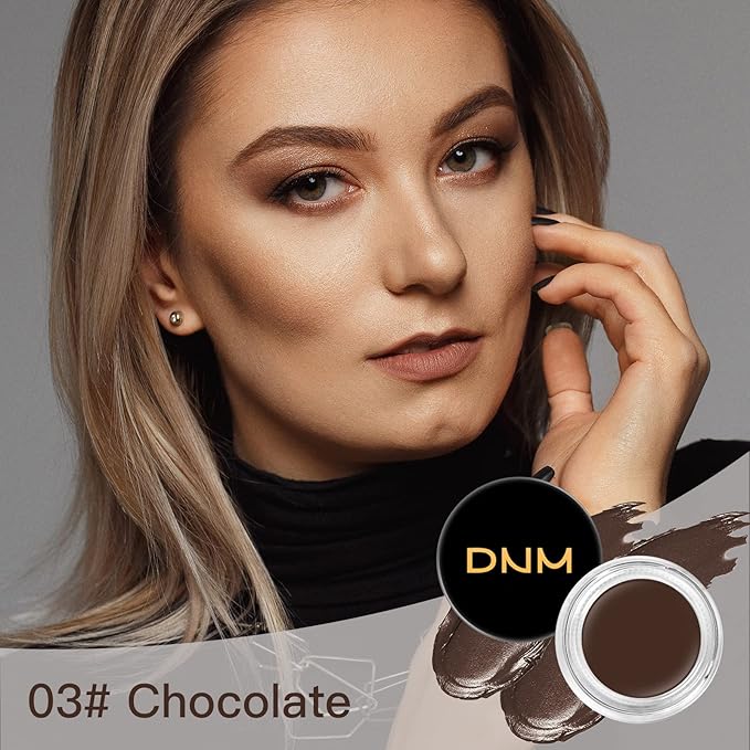 BEFIVECOK 2Pcs Brow Pomade Set with Dual-ended Eyebrow Brush, High pigment Water proof Natural finish Eyebrow Makeup Set with Eyebrow Brush for Women and Girls（03#）